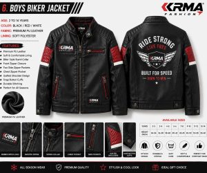 Premium Boys Biker Jackets – Custom Manufacturing by KRMA Fashion 🏍️🧥