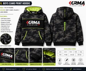 Boys Camo Print Hoodie – Premium Fleece Kidswear