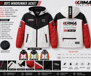Boys Windrunner Jacket | Premium Lightweight & Water-Resistant Kids Jacket | KRMA Fashion