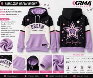 Girls Star Dream Hoodie – Premium Fleece Kidswear | KRMA Fashion